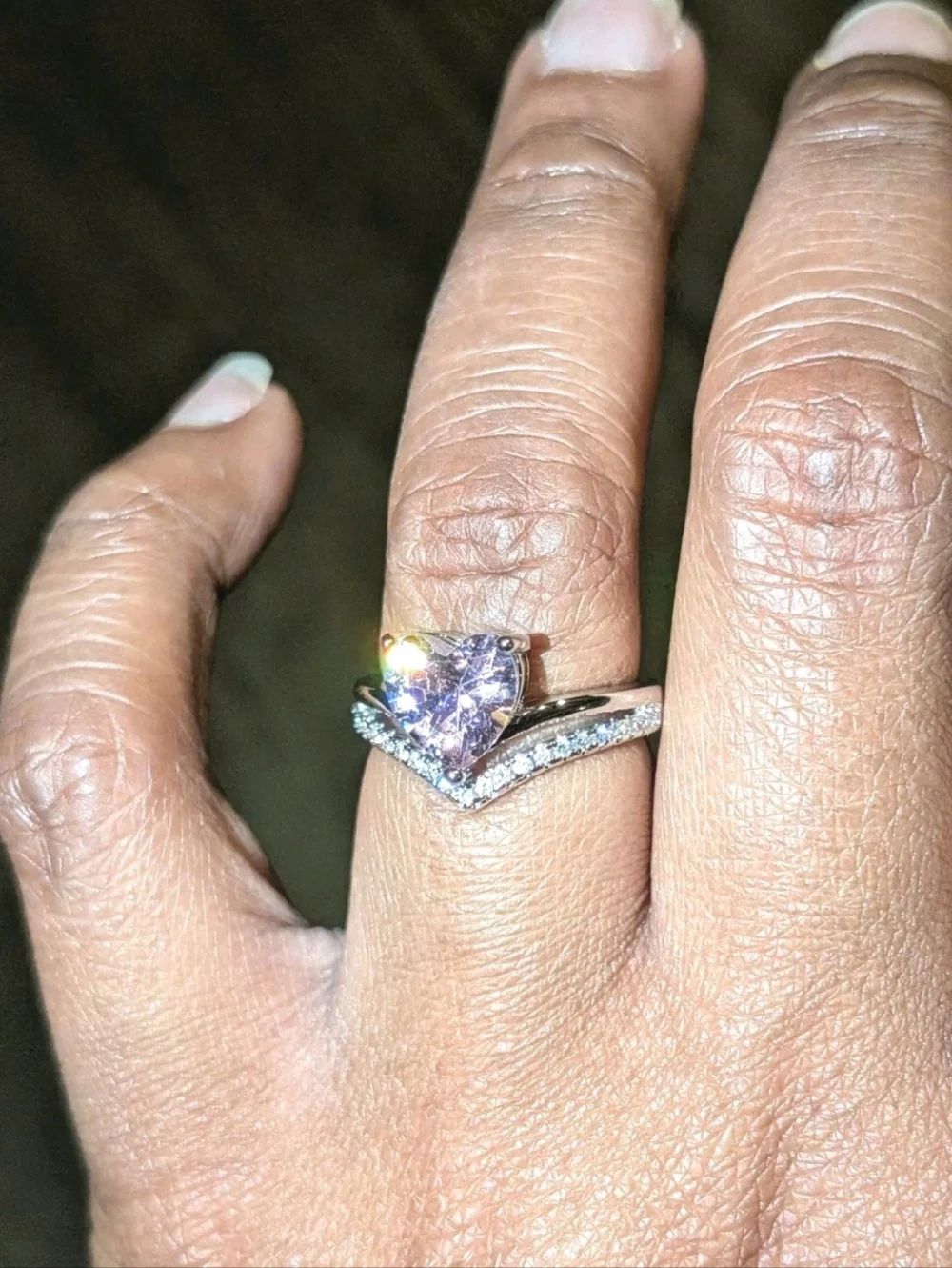 Lab-Created Pink Sapphire 3Ct Heart Cut Women Engagement Ring White Gold Plated